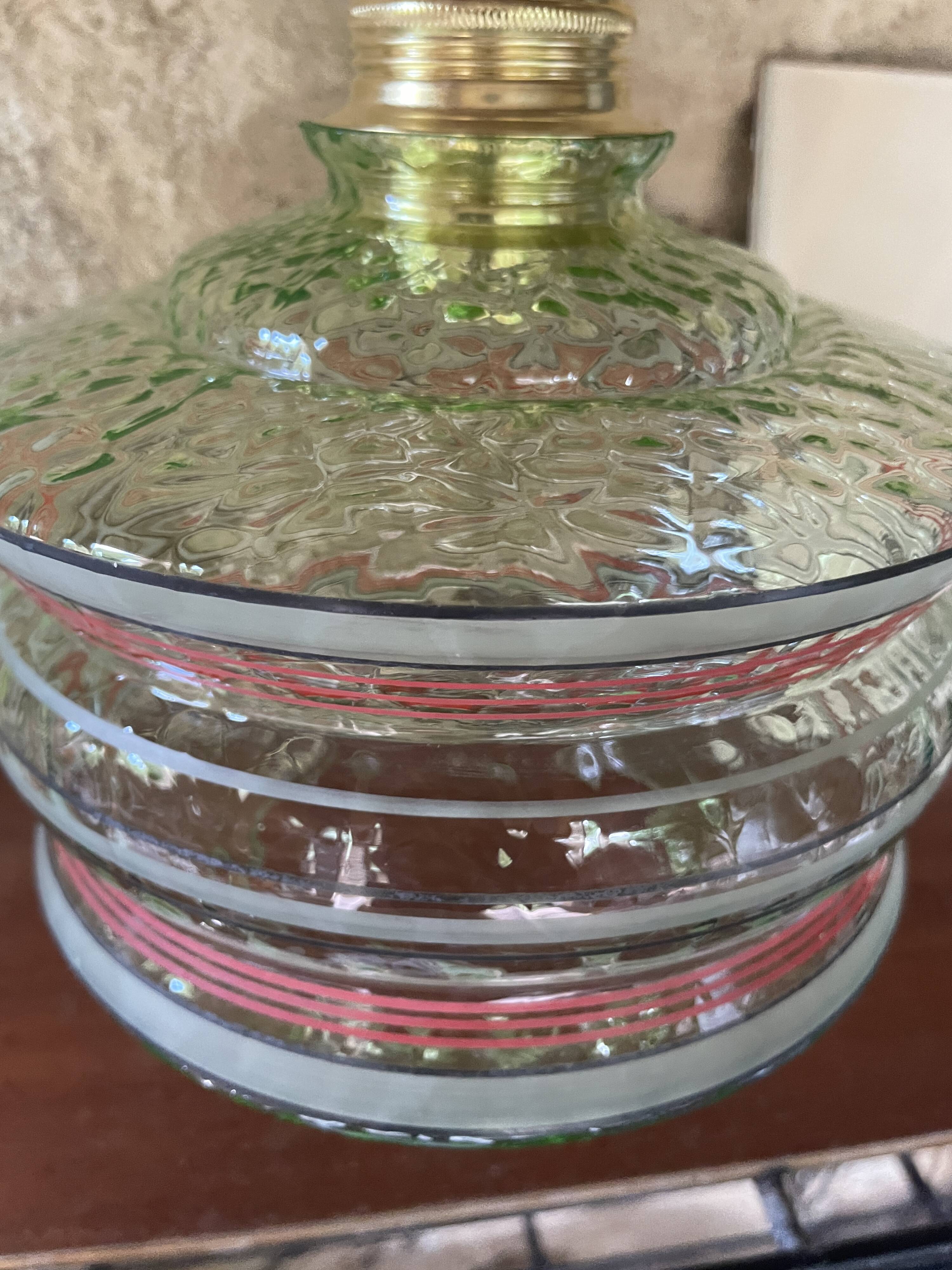 Green glass pendant light