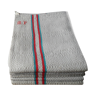 Set of 5 towels embroidered vintage, basque canvas