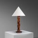 Organic form sculptural teak table lamp