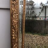 Golden mirror with pediment 134 x 77 cm