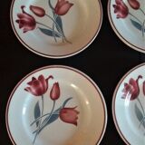 Series of six dessert plates in Orchies model Simone