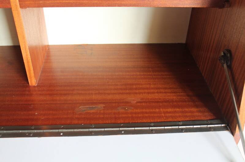Teak and white formica secretary