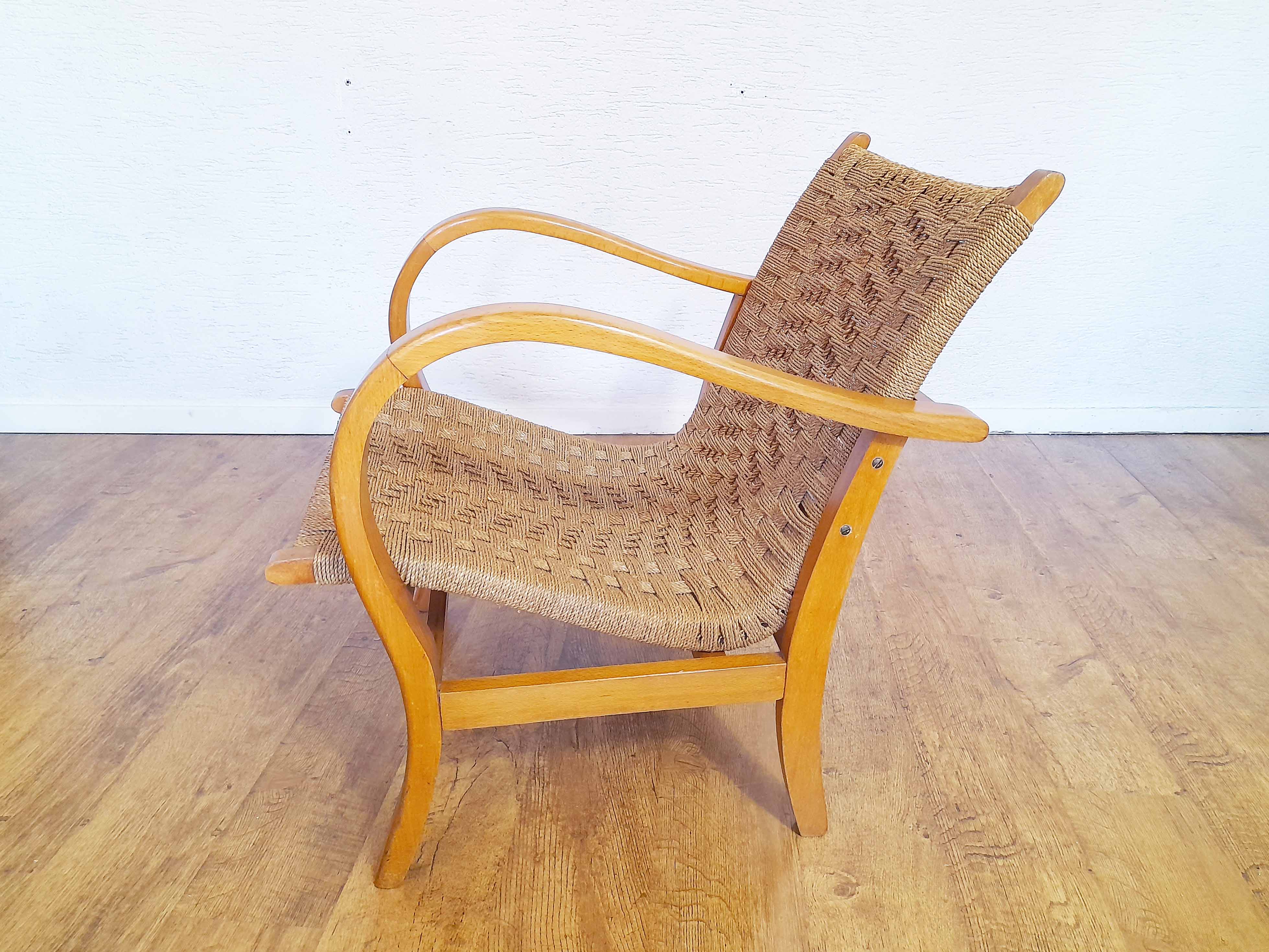 Armchair in rope and wood by Ercih Dieckmann 1930