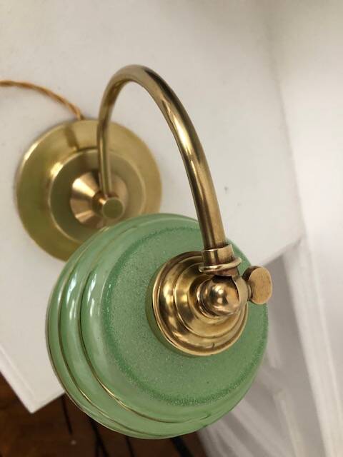 Old art deco brass lamp