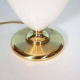 Lampe de chevet bohémienne années 70, vintage en faïence & laiton