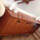 Varnished wooden sideboard with glass storage / vintage 60s-70s
