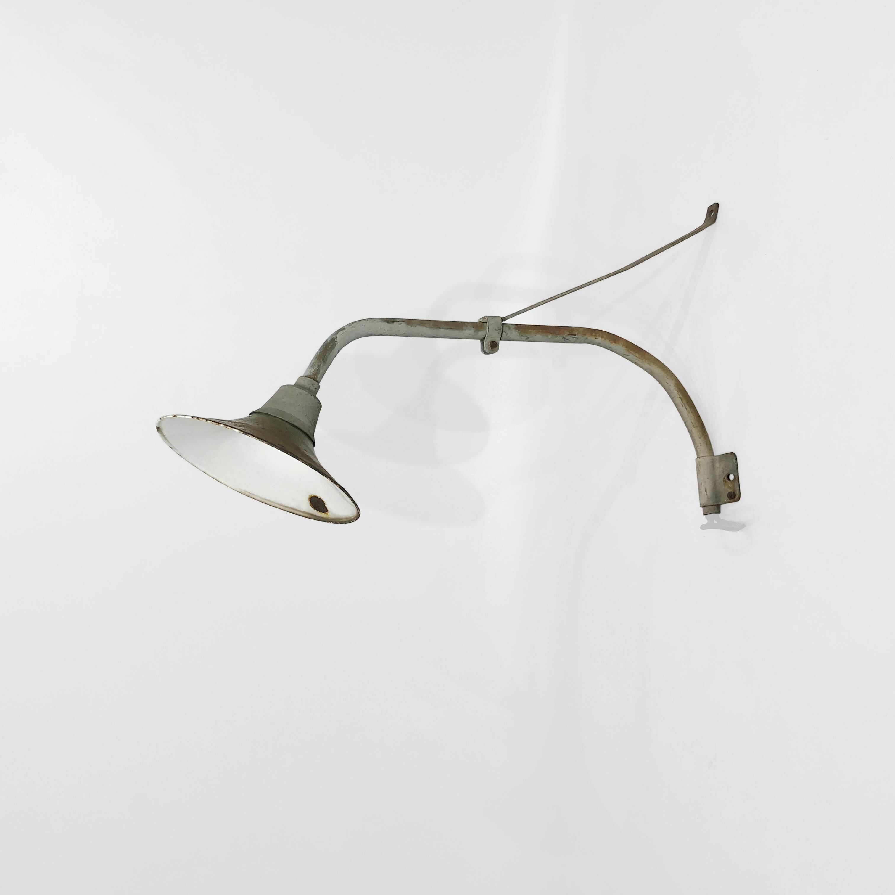 Large Greek Industrial Army Wall Street Light 2 1950s