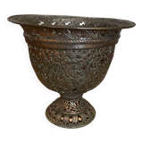 17th century Italian chased bronze cup or urn