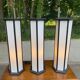Column table lamps in the style of 90s Japanese lanterns.