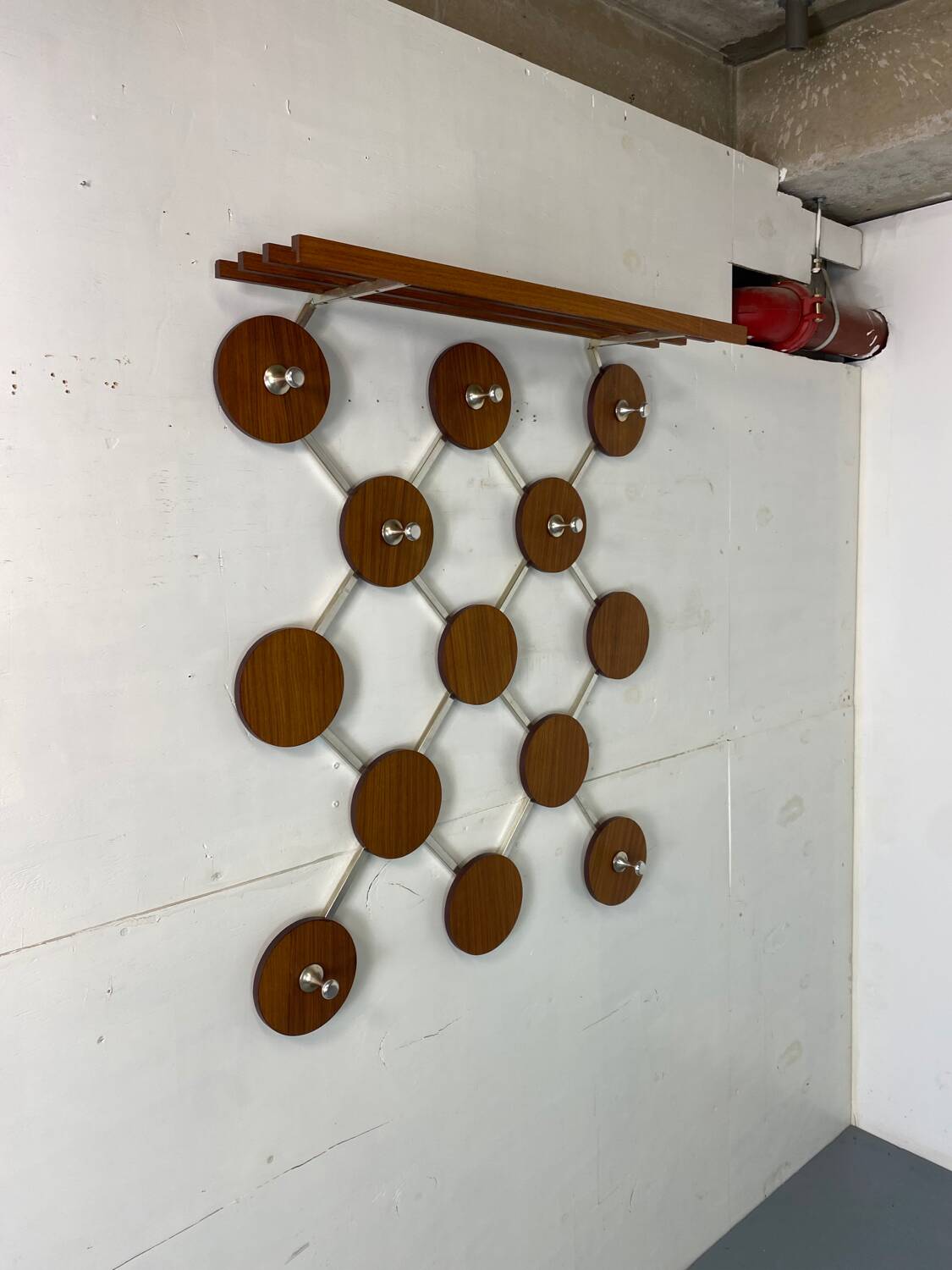 Vintage, Scandinavian Mid-Century Teak and Metal Coat Rack, 1960s