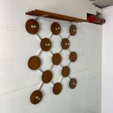 Vintage, Scandinavian Mid-Century Teak and Metal Coat Rack, 1960s