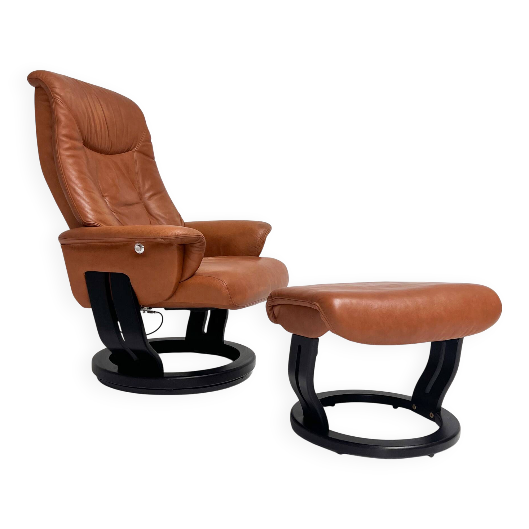 Hjort Knudsen relax chair with ottoman, 1990’s