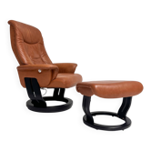 Hjort Knudsen relax chair with ottoman, 1990’s