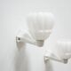 Pair of art deco porcelain and glass wall appliques