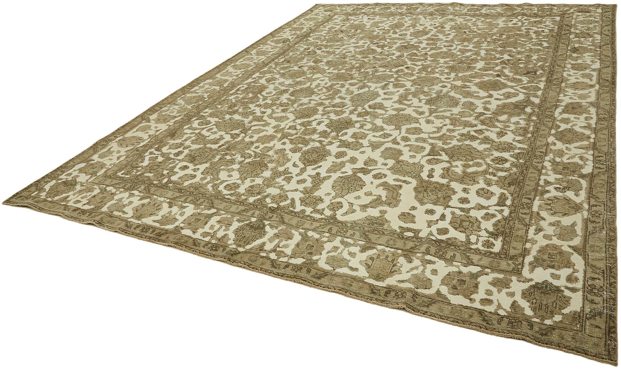 Hand-Knotted Persian Antique 1970s 298 cm x 398 cm Beige Wool Carpet