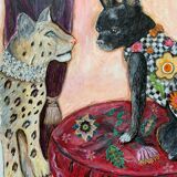 Peinture acrylique sous verre
