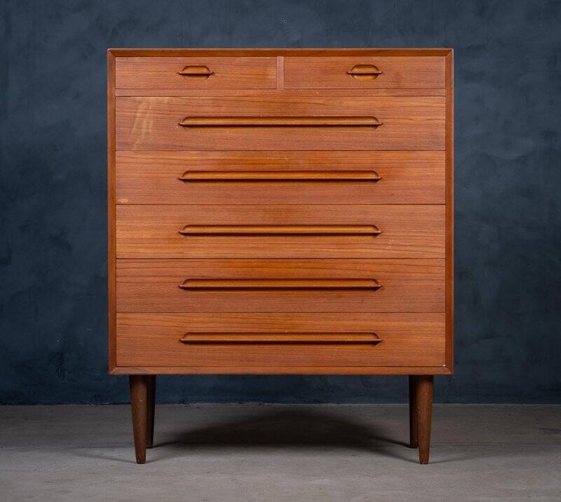 Teak 7-Drawer Chest attributed to Ejvind A. Johansson, 1960s