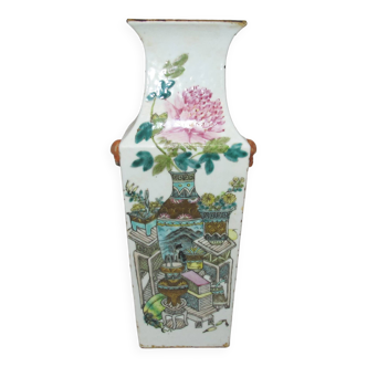 Ancien vase en porcelaine famille rose Chinois Chine fin 19è siècle
