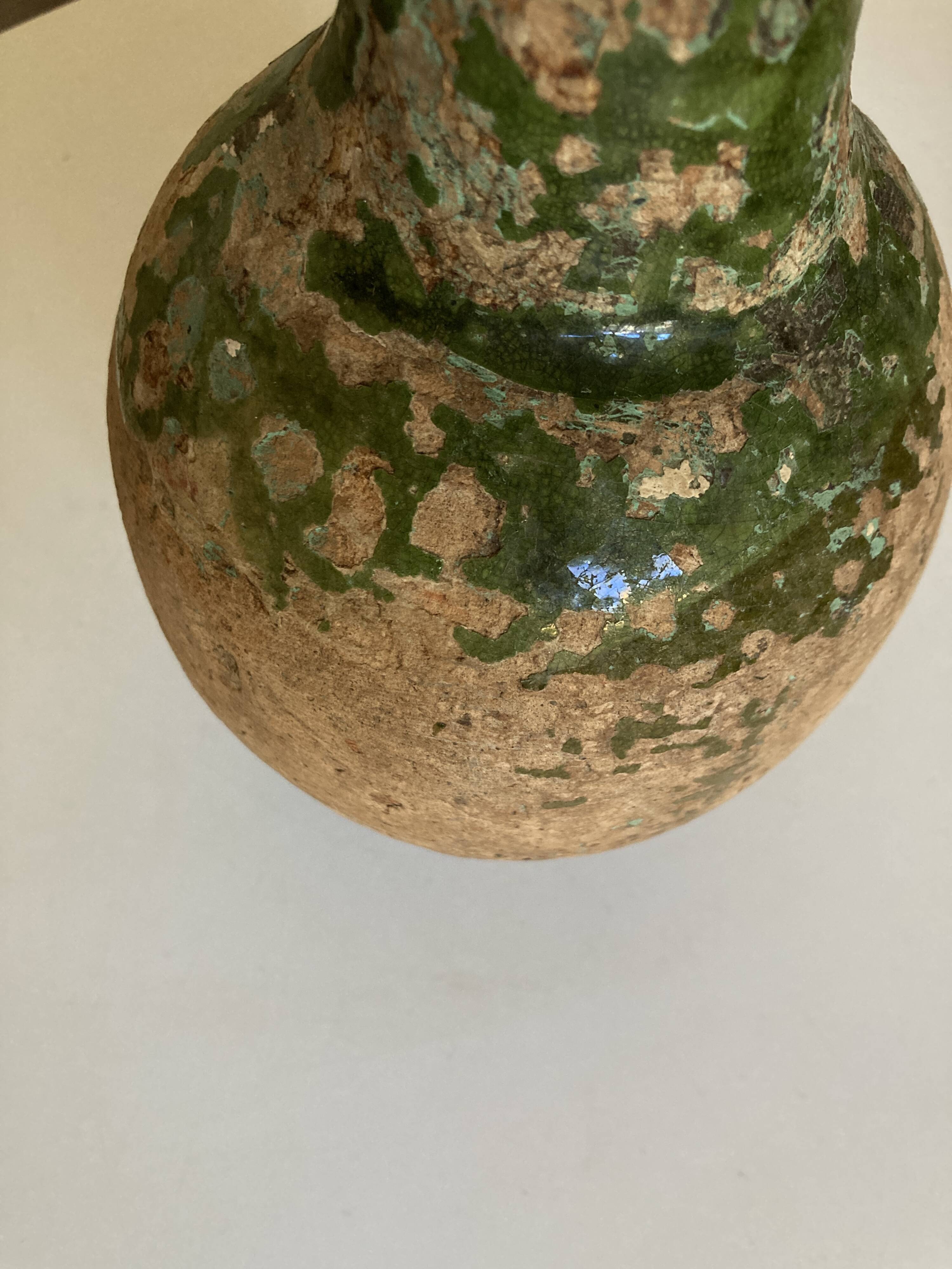 19th popular art excavation pottery in glazed earth