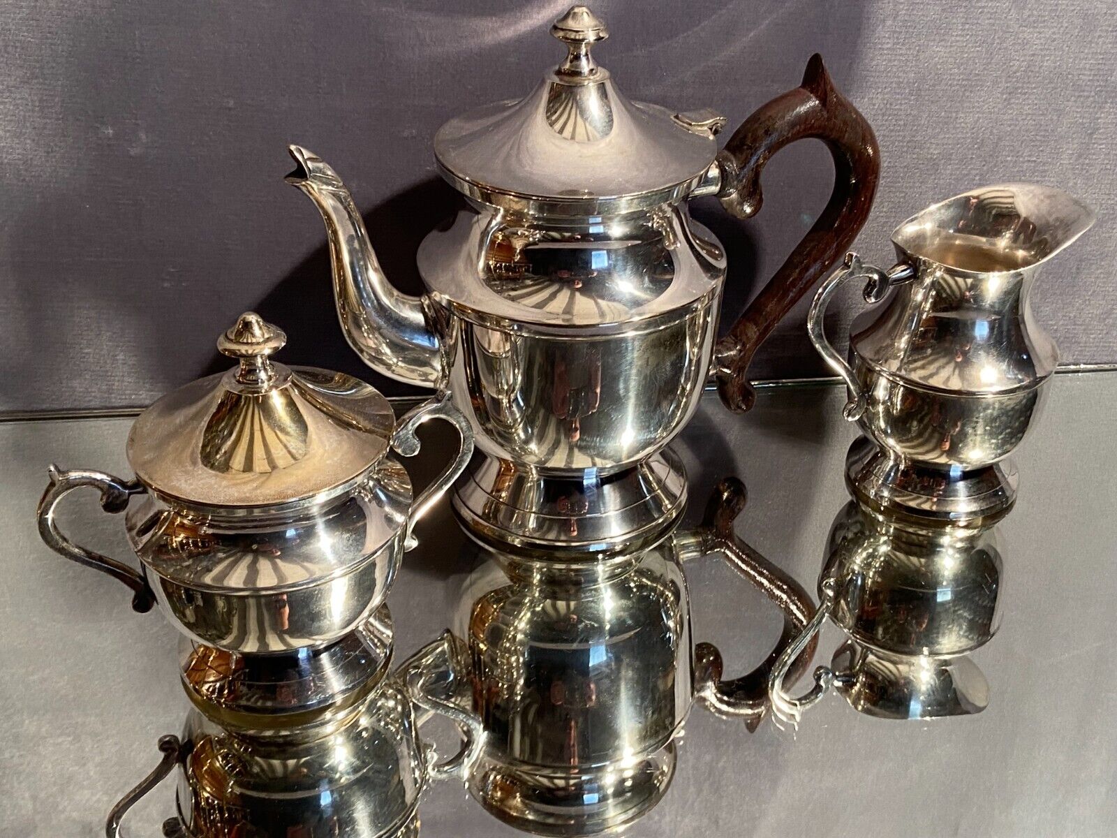 Tea set coffee Louis XV silver metal coffee maker teapot sugar pot milk pot