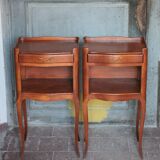 Pair of wooden bedside tables, vintage bedside table, side table.
