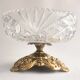 French Art Deco late centrepiece, carved crystal and bronze, 1950s.