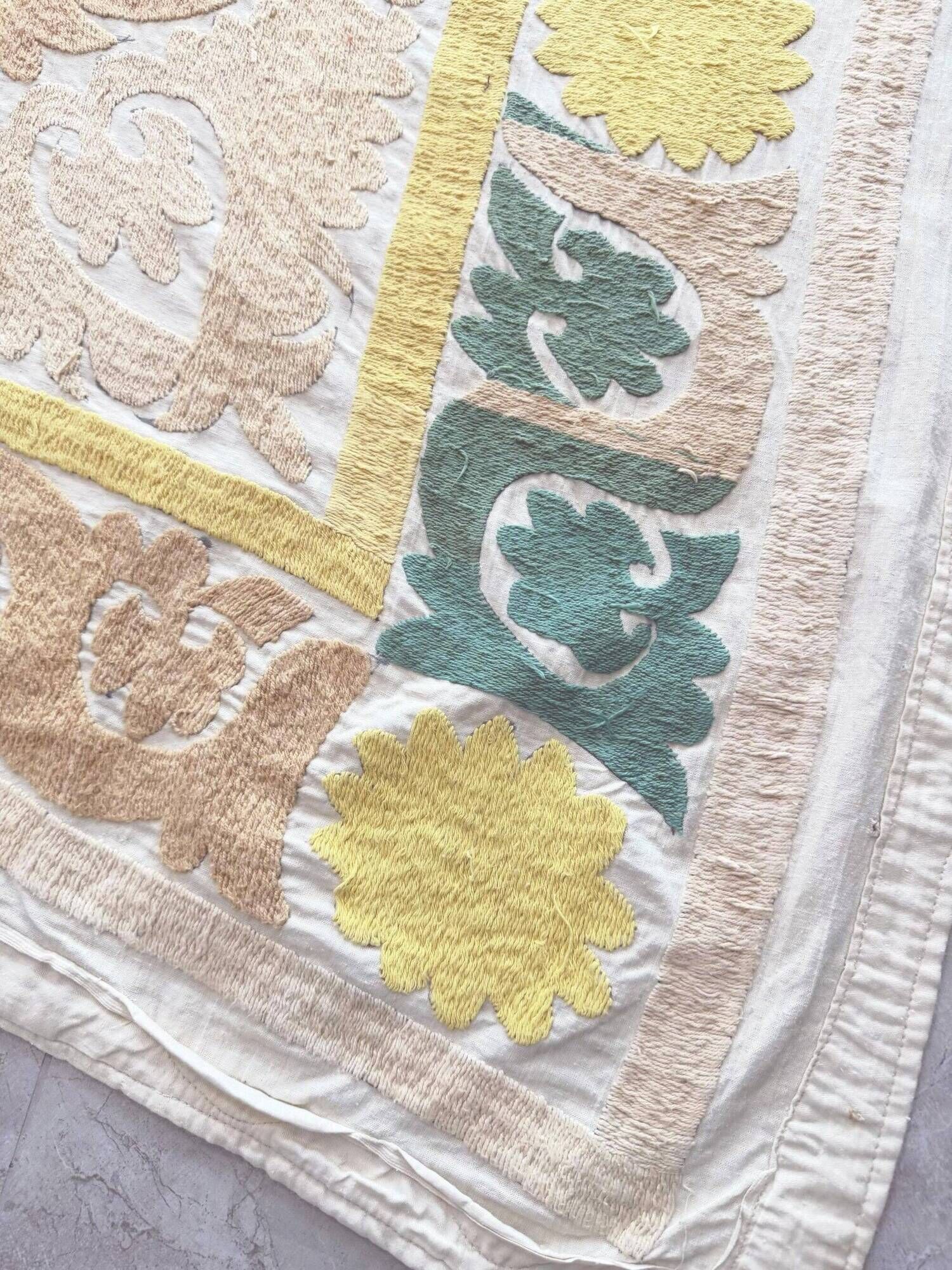 Vintage hand-embroidered tablecloth 128x142 cm