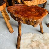 Set of 7 stools + 1 coffee table - brutalist movement