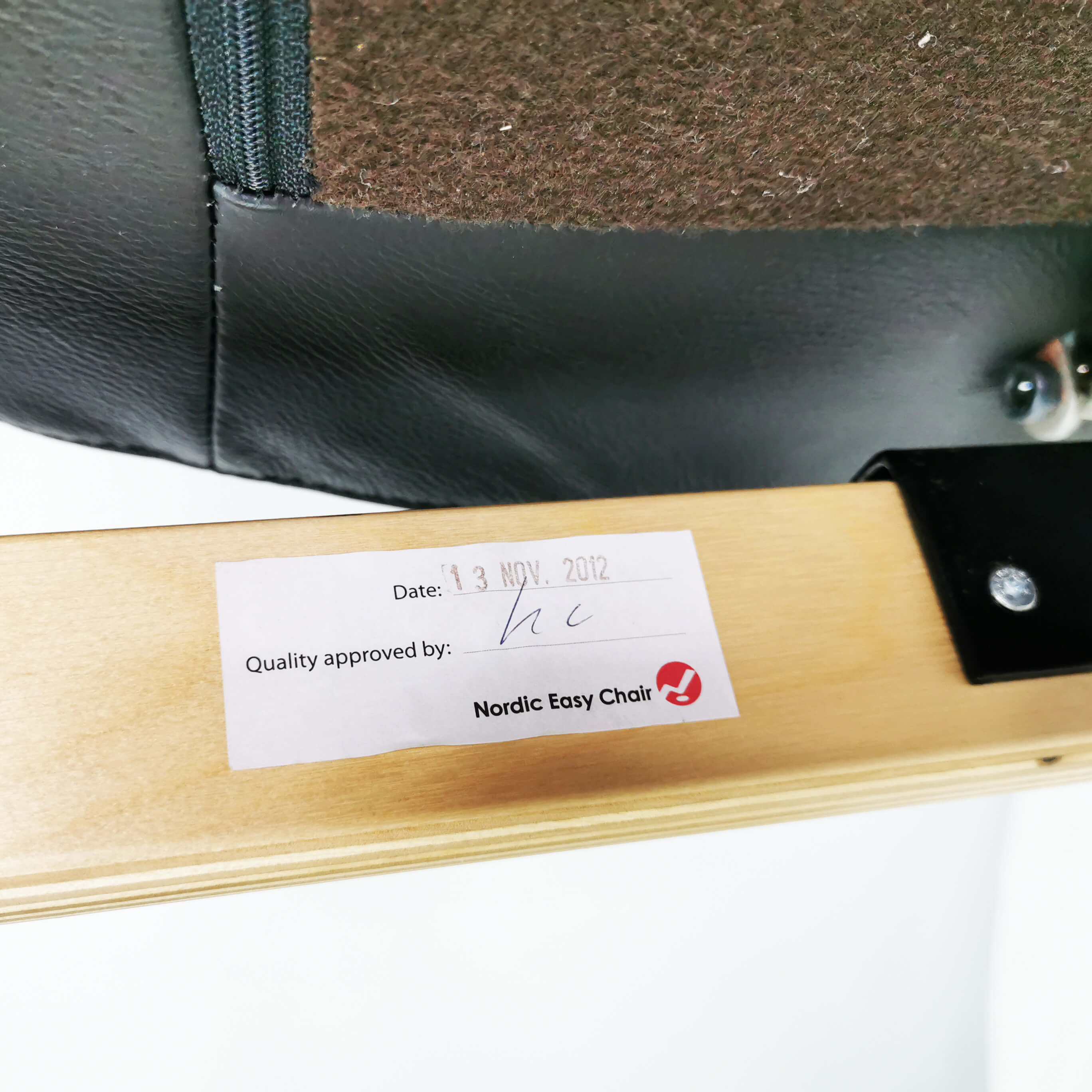 Leather reclining armchair, Nordic Easy Chair, Denmark.