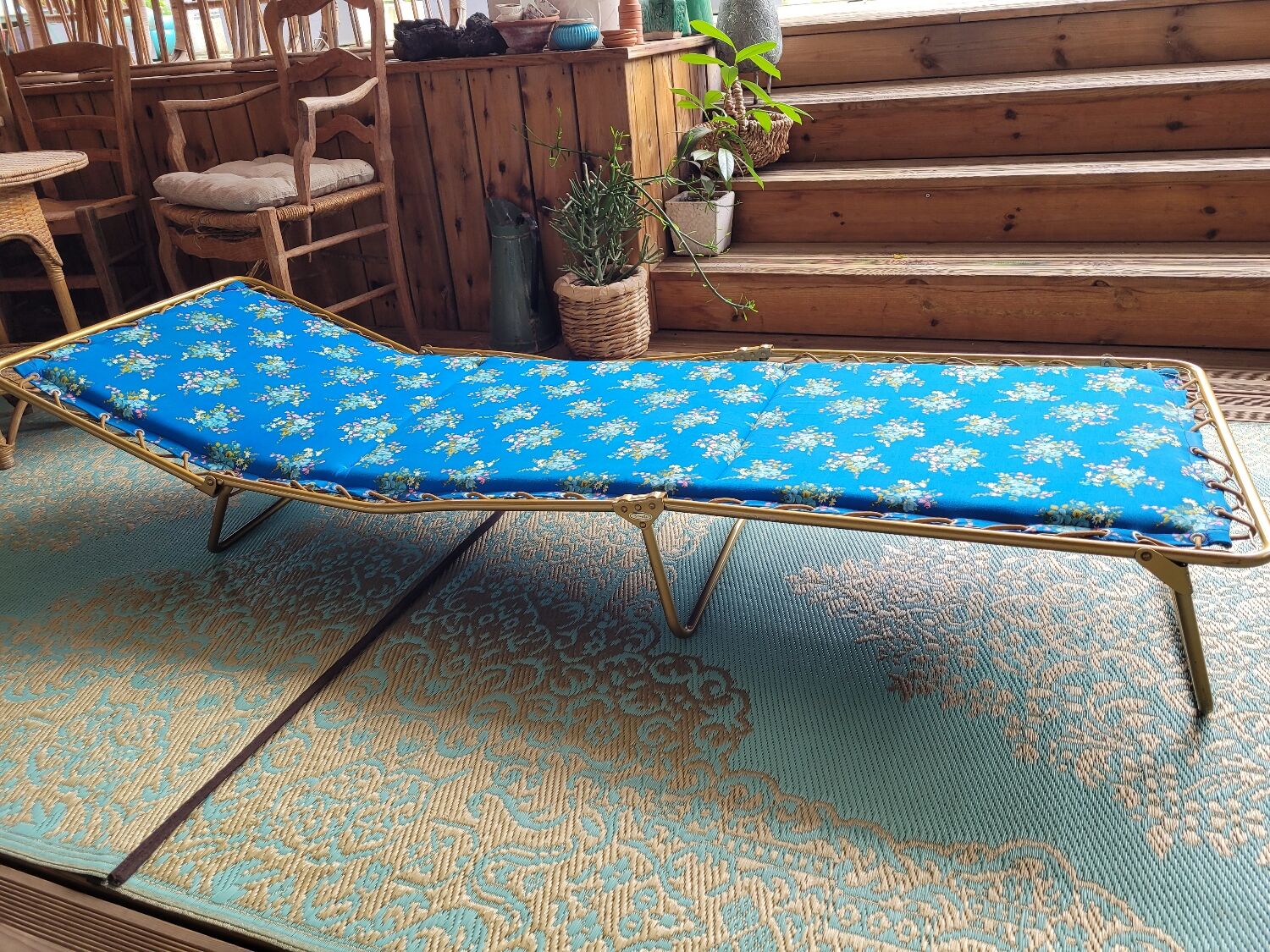 Vintage Samti camp bed