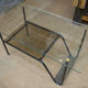 Vintage coffee table in metal and glass 1960 with 2 trays