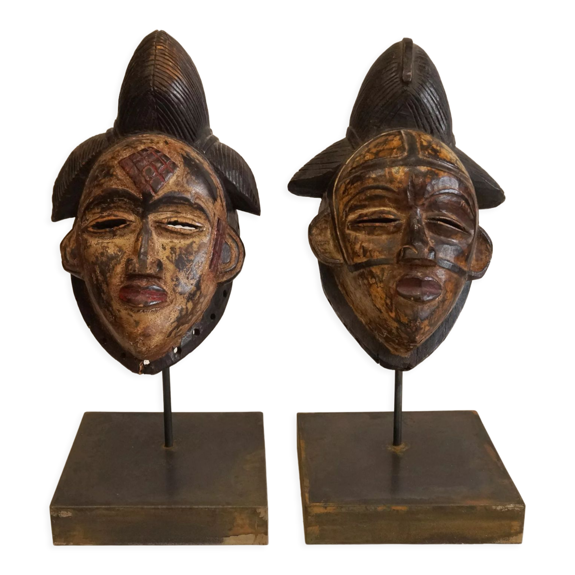 Pair of Punu masks