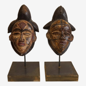 Pair of Punu masks