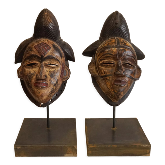 Pair of Punu masks