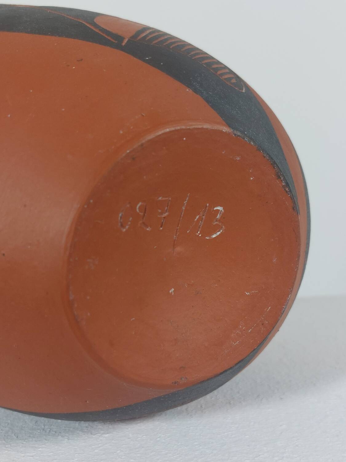 Vintage sgraffito decor ceramic vase Rudi Stahl Germany 1950s