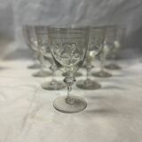 Set of 10 old wine glasses