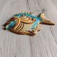 Vintage Ceramic Wall Decorative Fish - Mediterranean Style Decoration