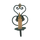 Green metal wall apply and vintage gold foliage