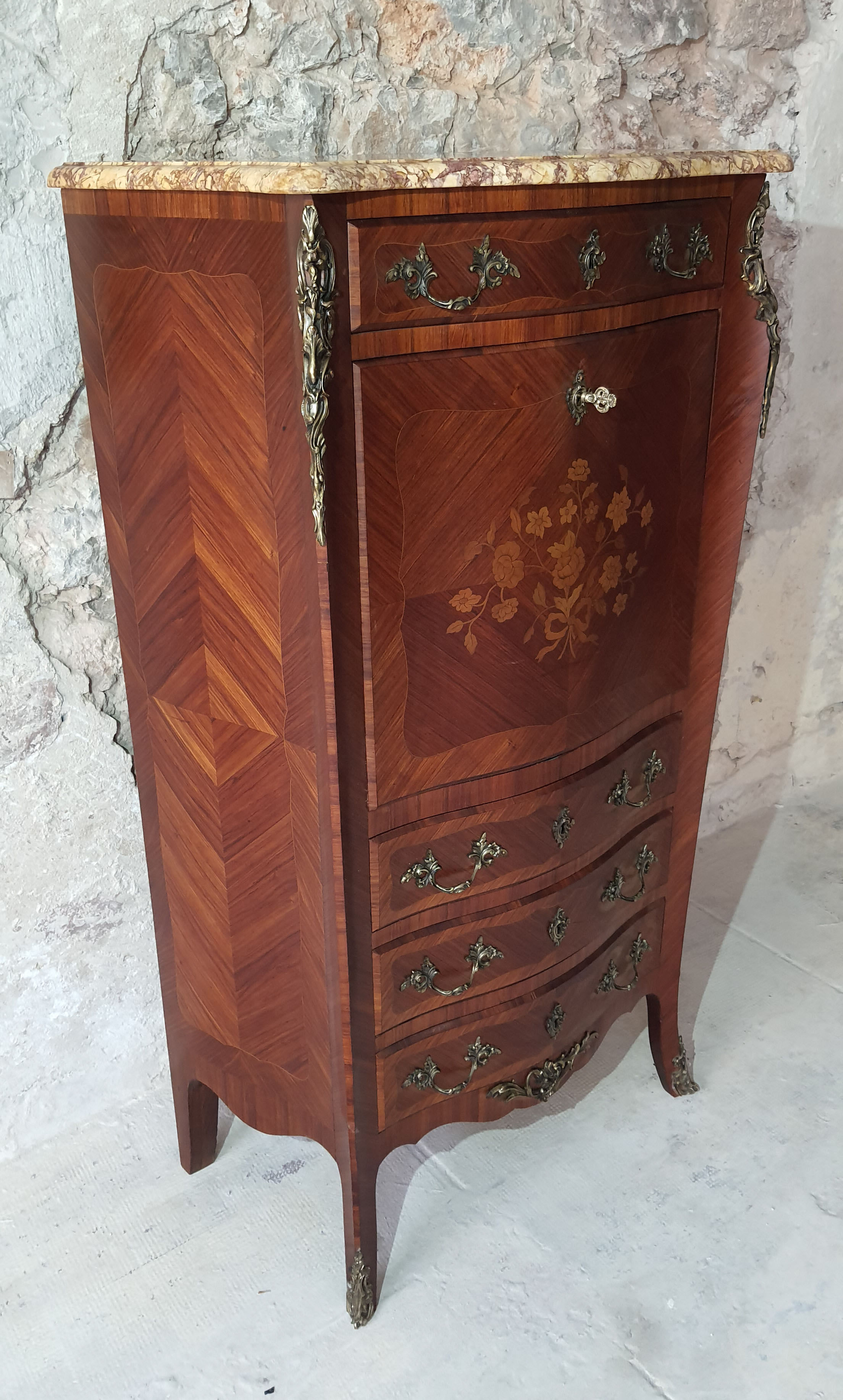 Secretary Louis XV rosewood marquetry