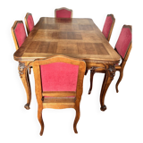 Table and 6 regency style chairs