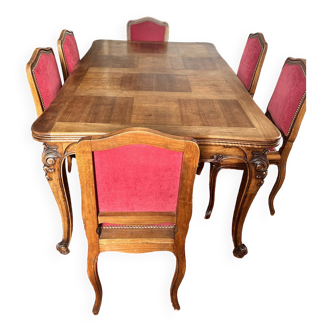 Table and 6 regency style chairs