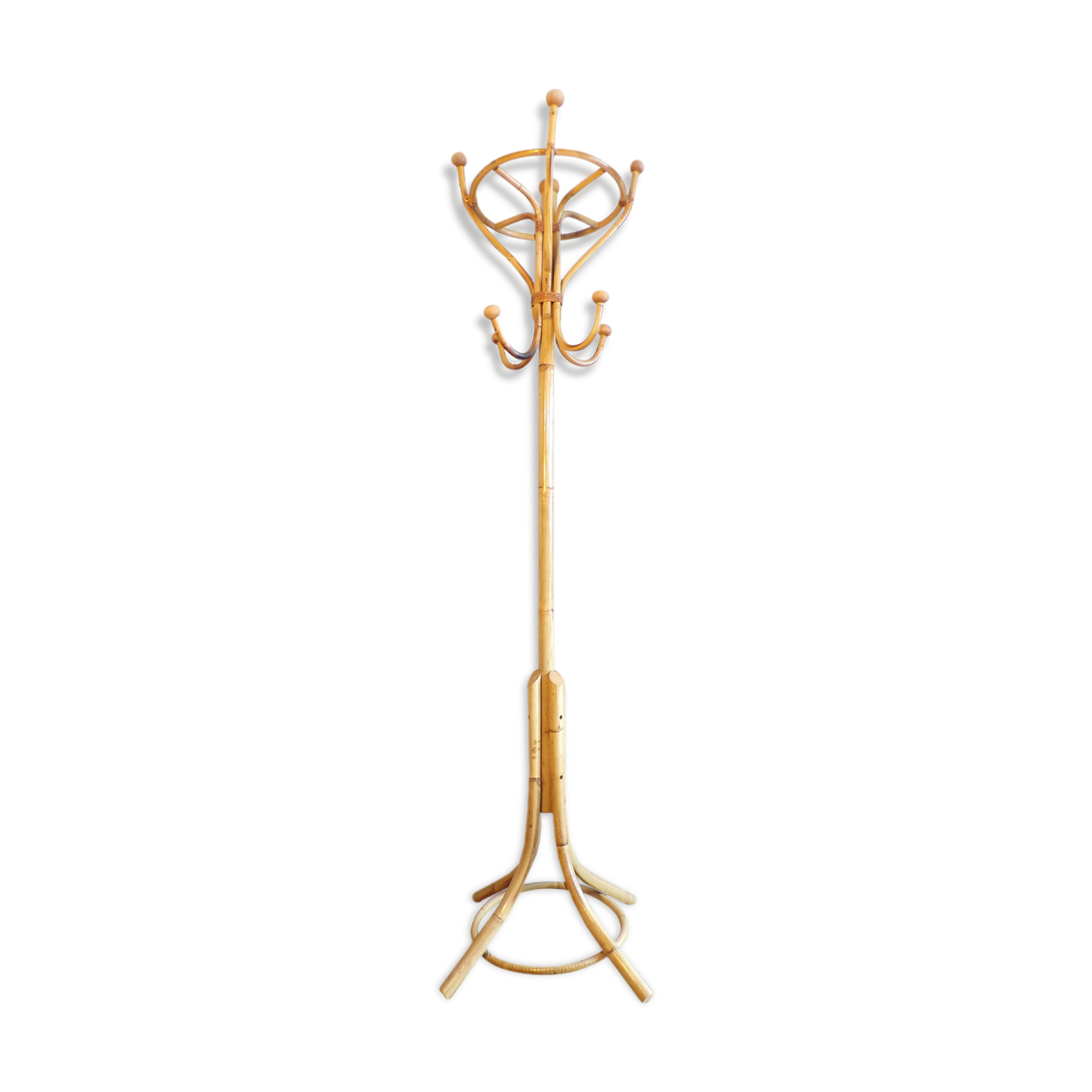 Portemanteau perroquet en rotin