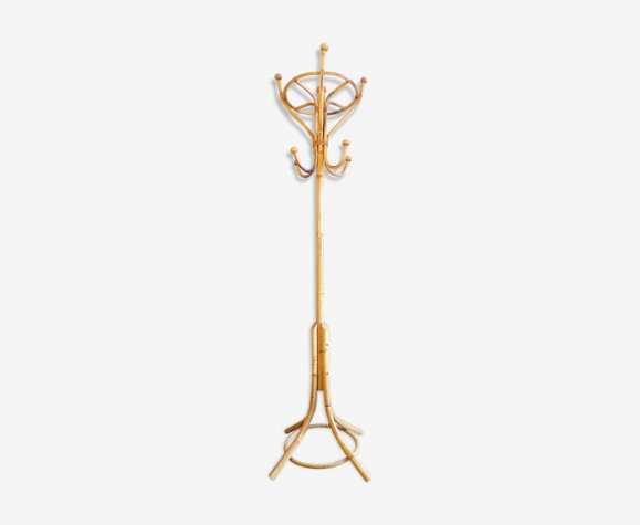 Portemanteau perroquet en rotin