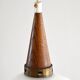 Scandinavian opaline and teak pendant light, 1960