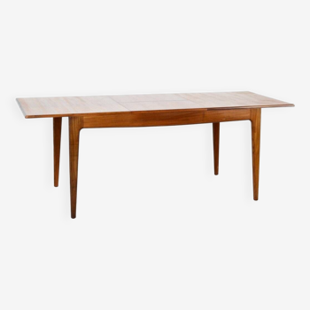 Table à rallonge du milieu du siècle en afromosia par a. plus jeune. vintage moderne / rétro