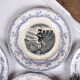 Collection of talking plates with Joan of Arc theme, in earthenware from the Choisy le Roi factory
