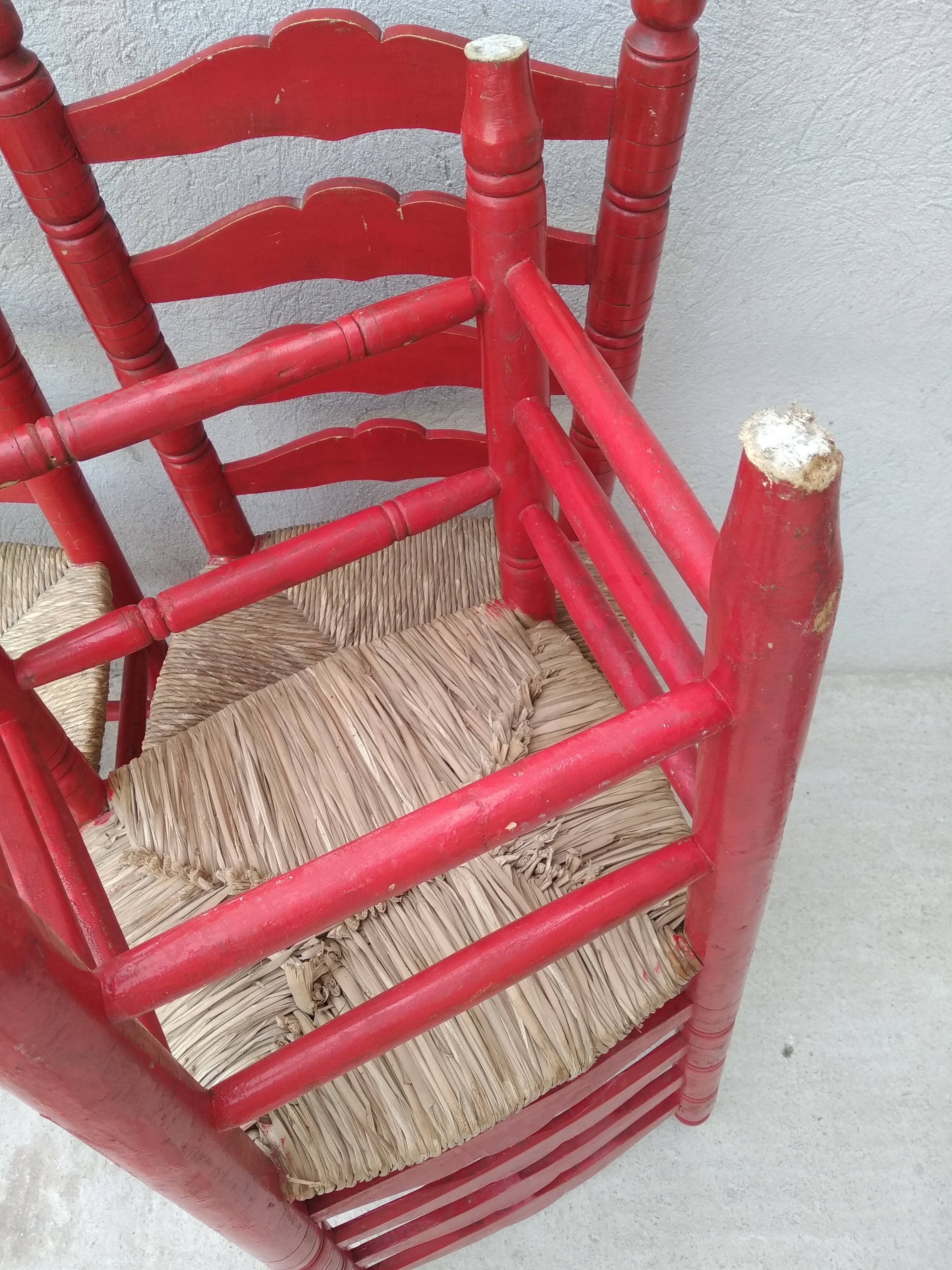 6 chaises paillées Vintage