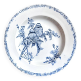 Clairefontaine - Léon Graves deep plate in iron earth, "Chardonnerets" service, late 19th century