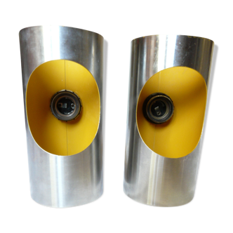 Paire d'appliques métal de 1970