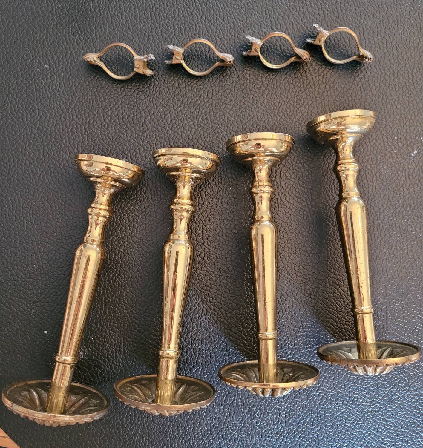 Antique brass curtain tiebacks - Set of 4